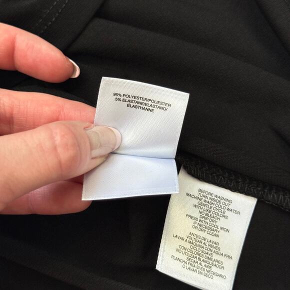 Nine West Black Stretch 3/4 Sleeve Top Gold Grommet Detail Size S - Picture 4 of 5